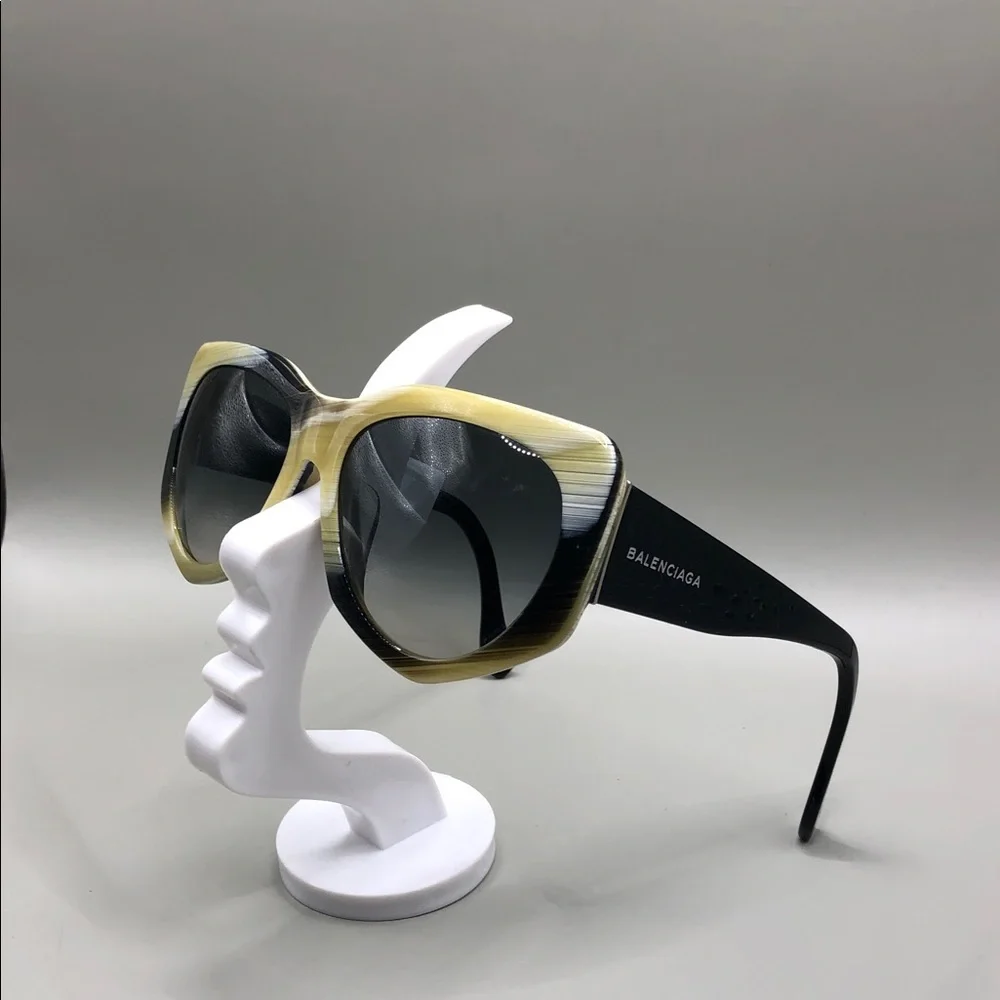 Balenciaga BA0018-64B SUNGLASSES coloured faux horn frame LENS SCRATCHES Italy